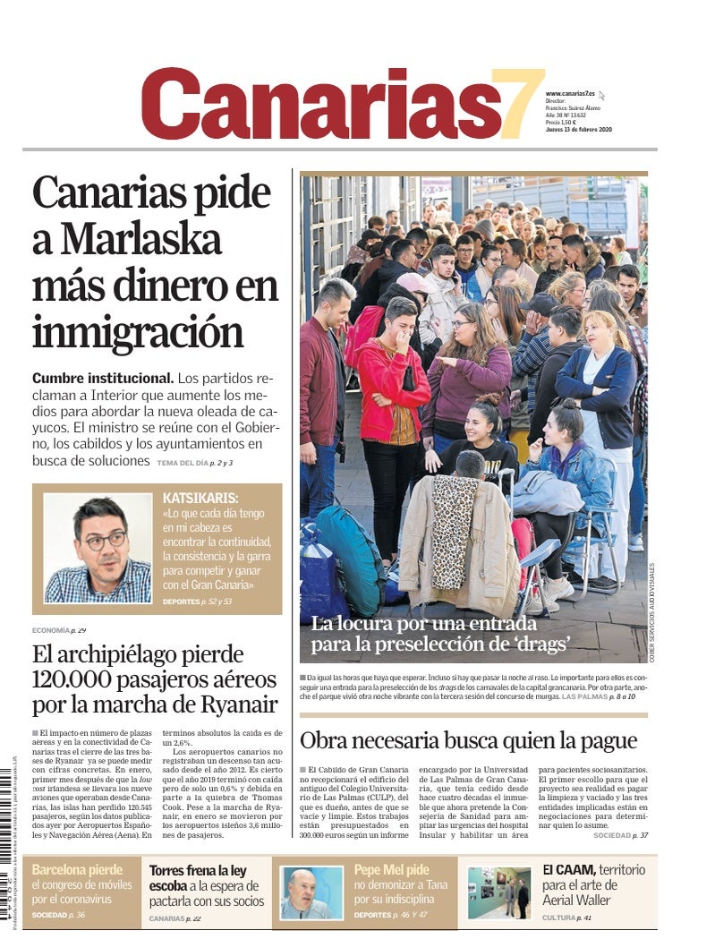 Portada Canarias7 13-02-2020
