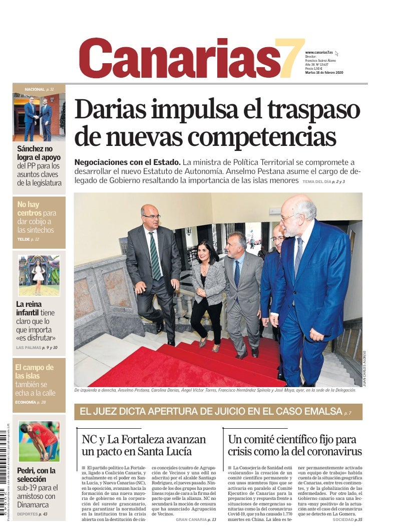 Portada Canarias7 18-02-2020