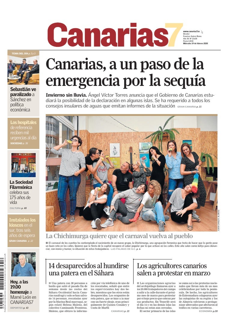 Portada Canarias7 19-02-2020