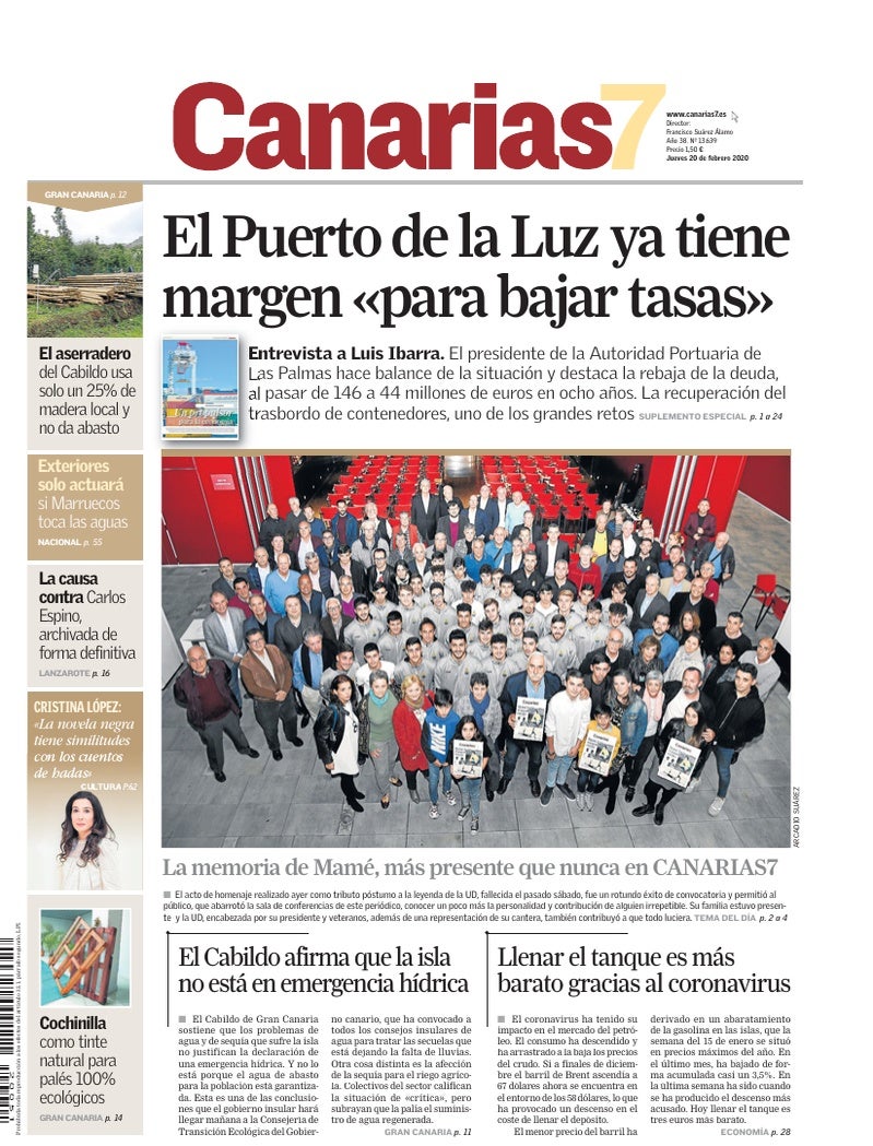Portada Canarias7 20-02-2020