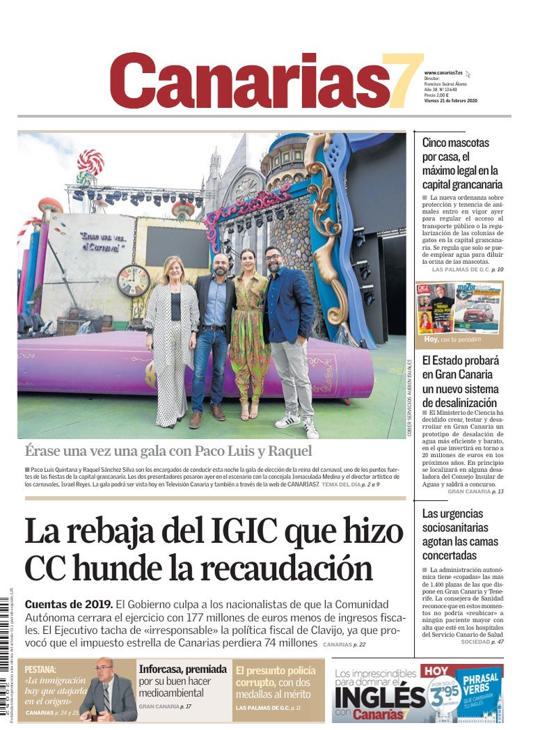 Portada Canarias7 21-02-2020
