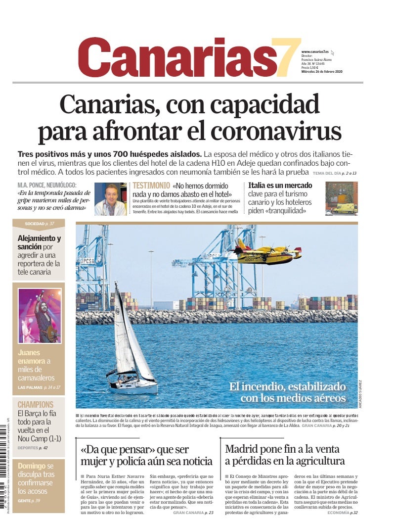 Portada Canarias7 26-02-2020
