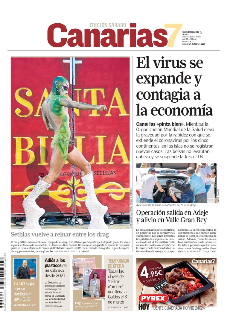 Portada Canarias7 29-02-2020