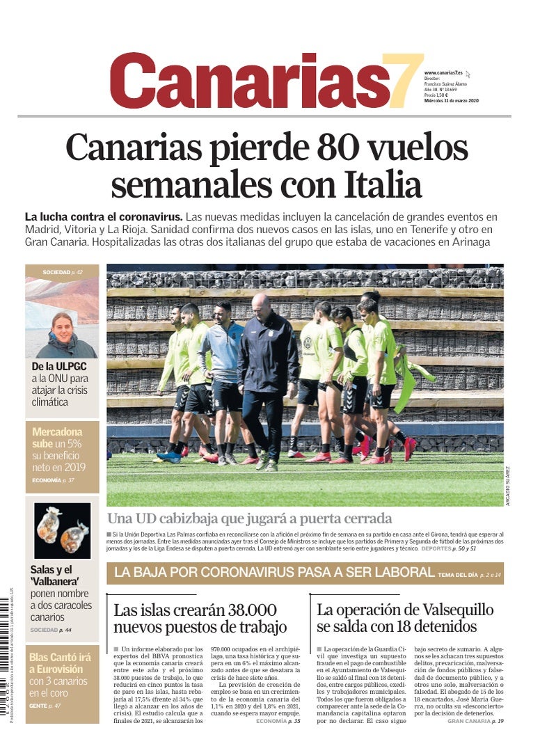 Portada Canarias7 11-03-2020