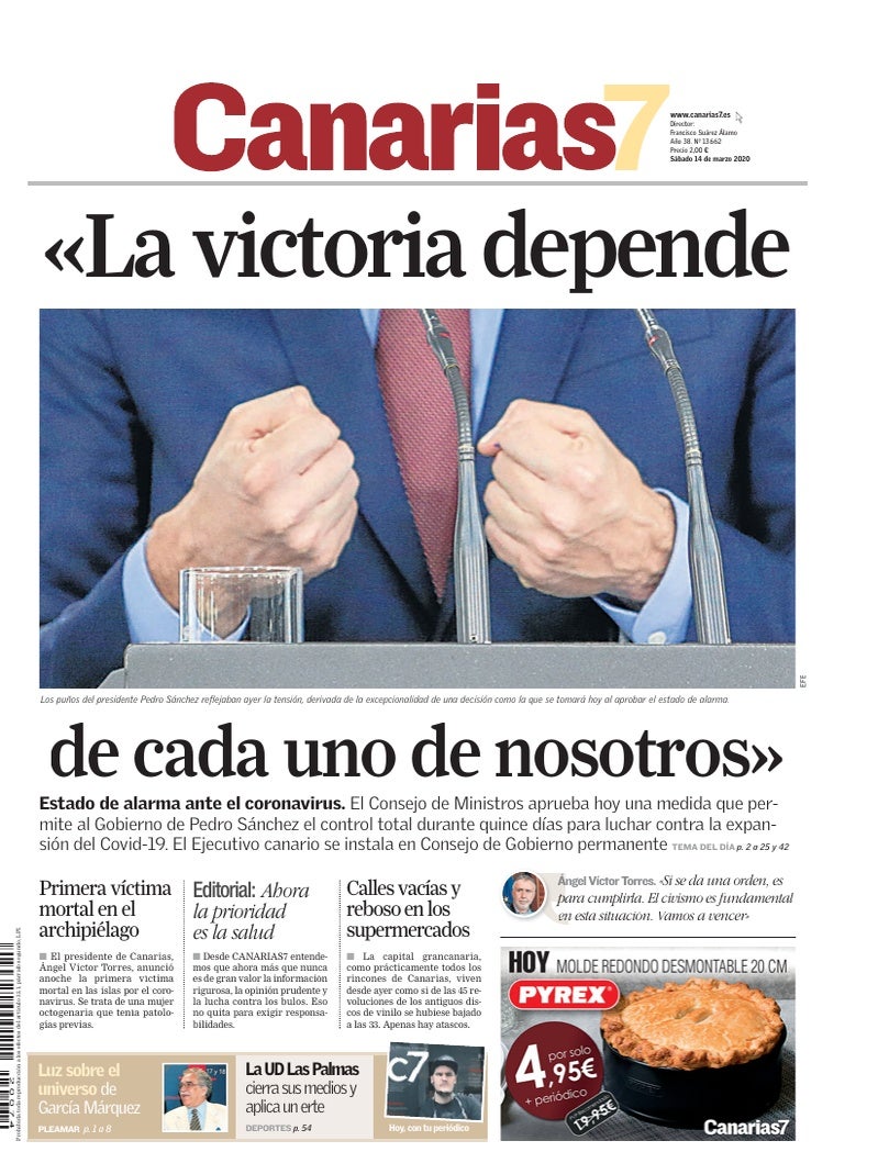 Portada Canarias7 14-03-2020