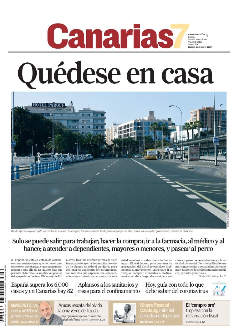 Portada Canarias7 15-03-2020