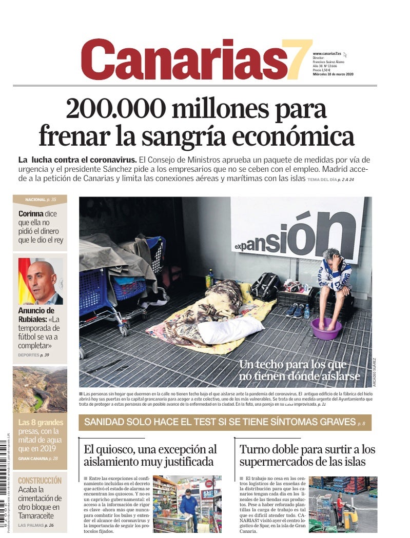 Portada Canarias7 18-03-2020