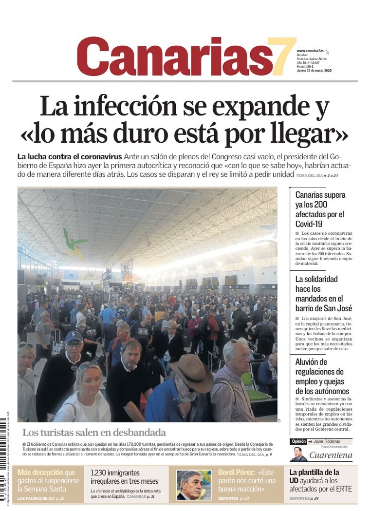 Portada Canarias7 19-03-2020
