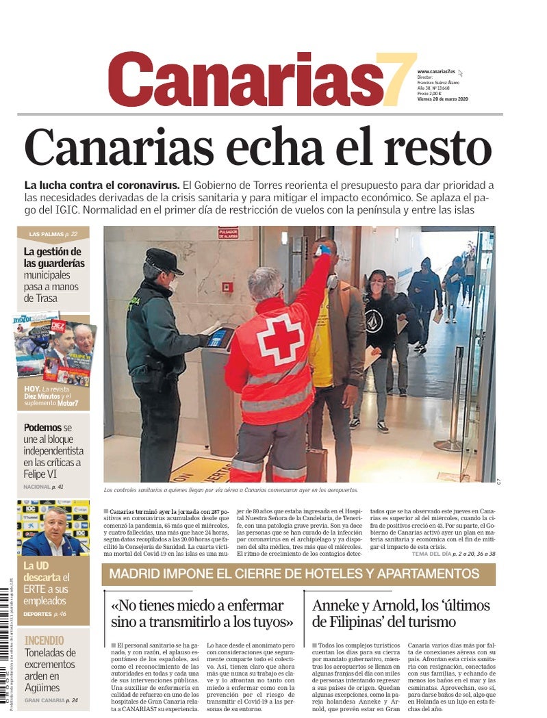 Portada Canarias7 20-03-2020