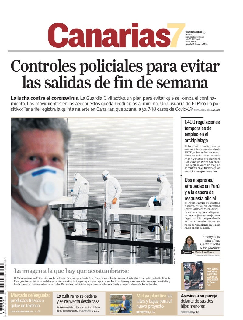 Portada Canarias7 21-03-2020
