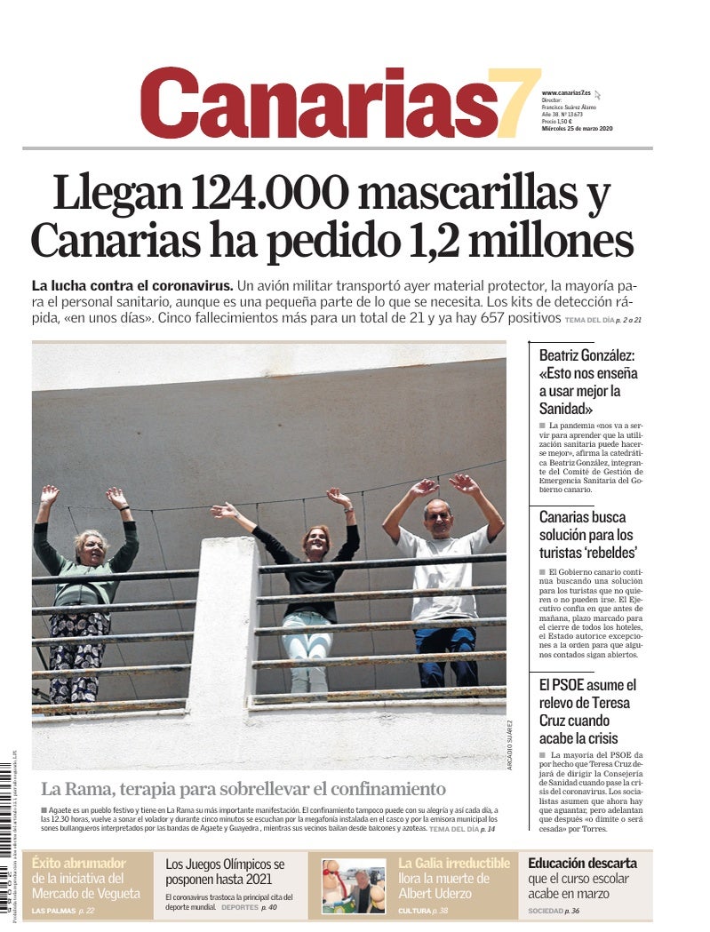Portada Canarias7 25-03-2020