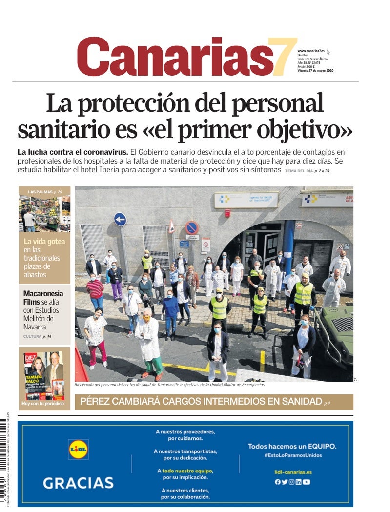 Portada Canarias7 27-03-2020