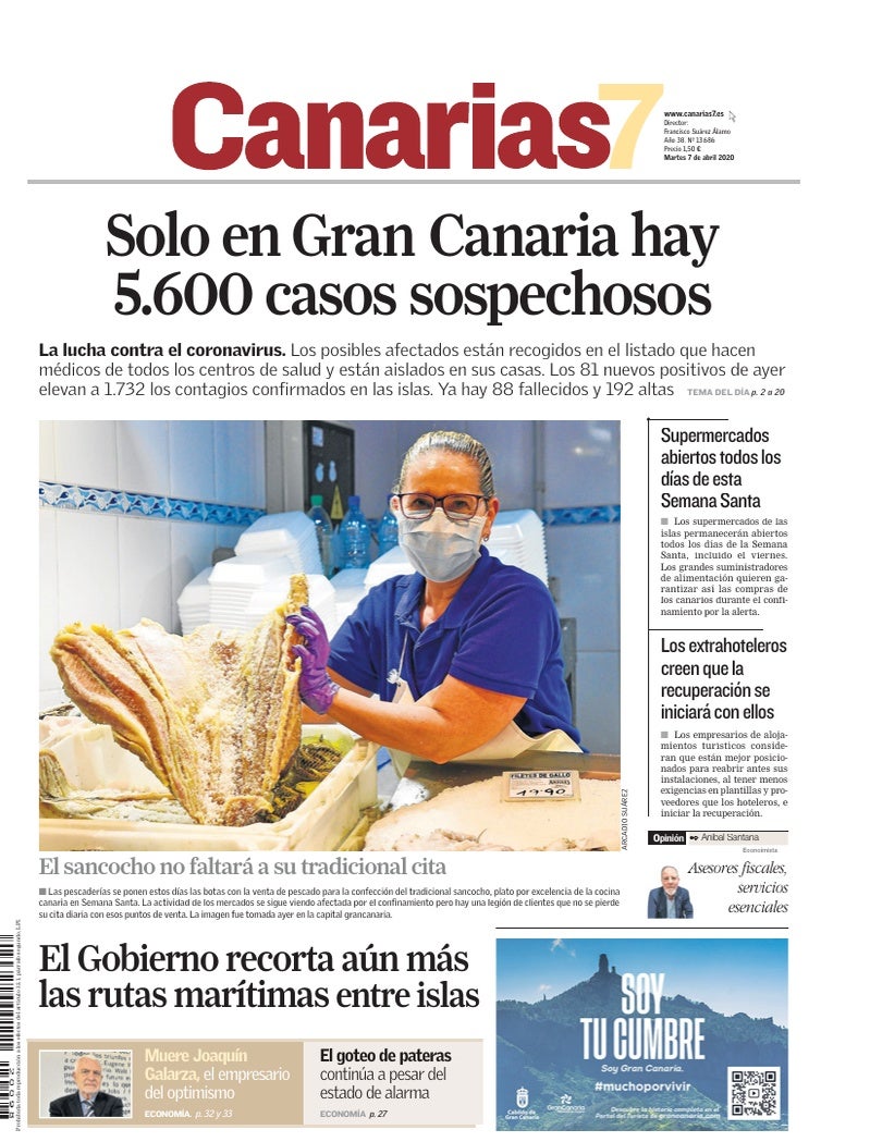 Portada Canarias7 07-04-2020