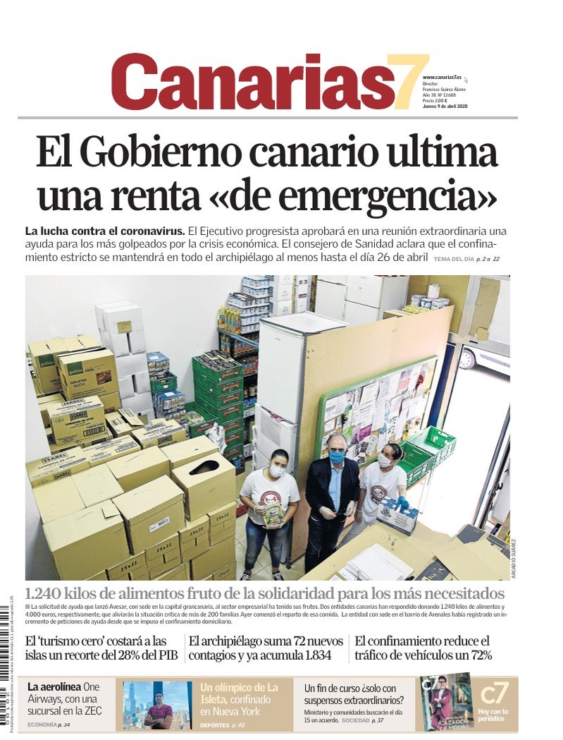 Portada Canarias7 09-04-2020
