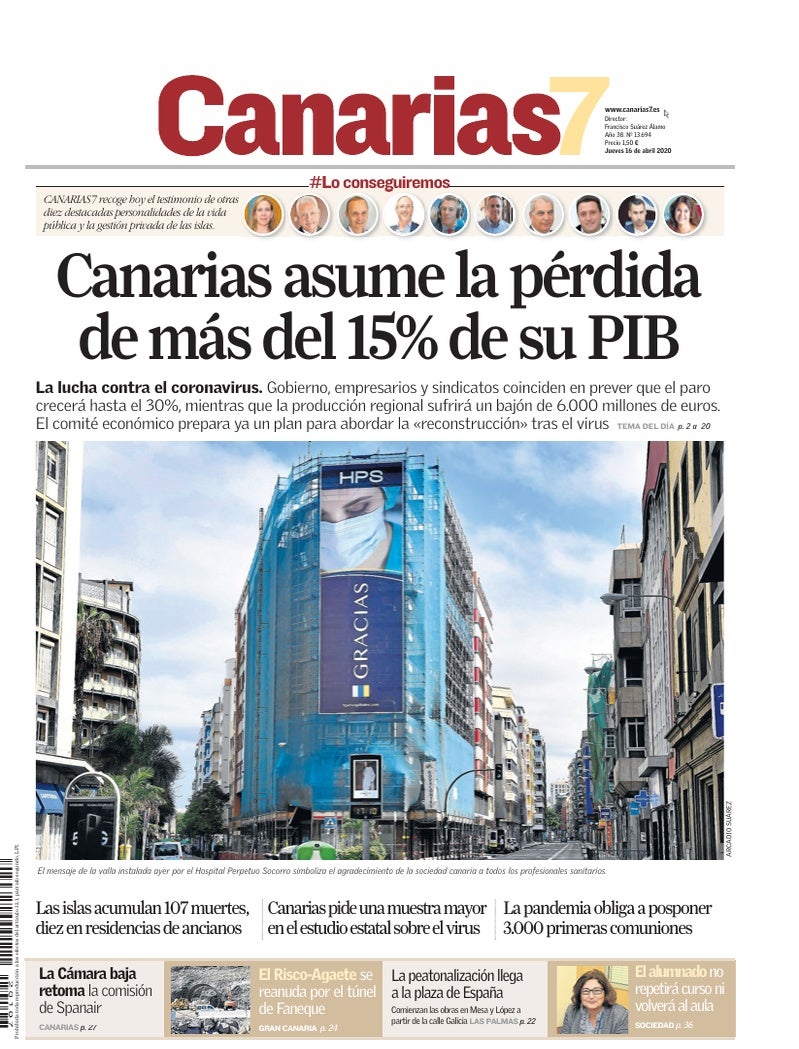 Portada Canarias7 16-04-2020
