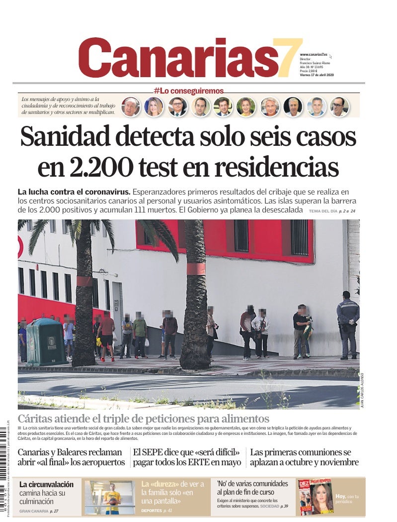 Portada Canarias7 17-04-2020
