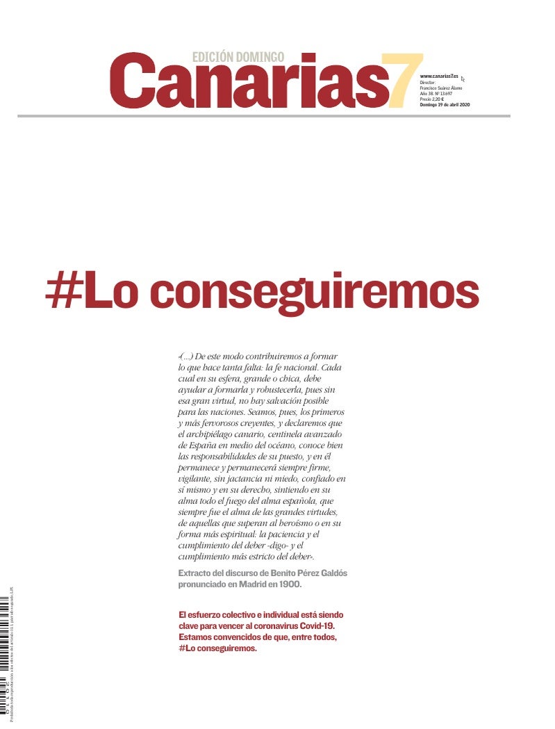 Portada Canarias7 19-04-2020