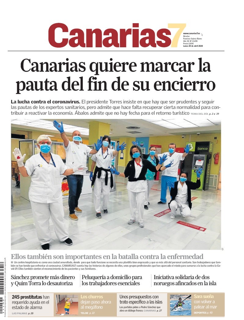 Portada Canarias7 20-04-2020