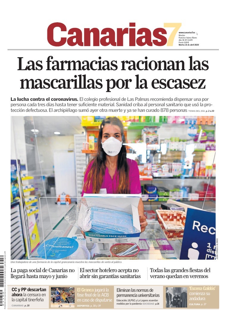 Portada Canarias7 21-04-2020