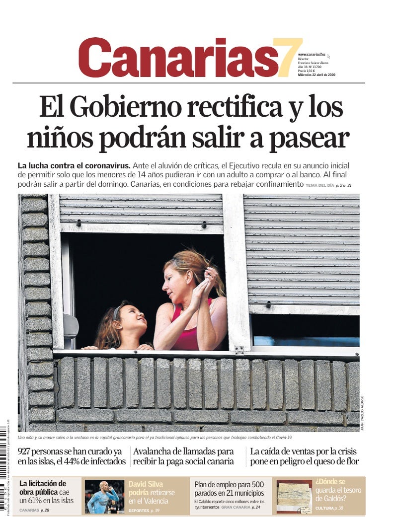 Portada Canarias7 22-04-2020