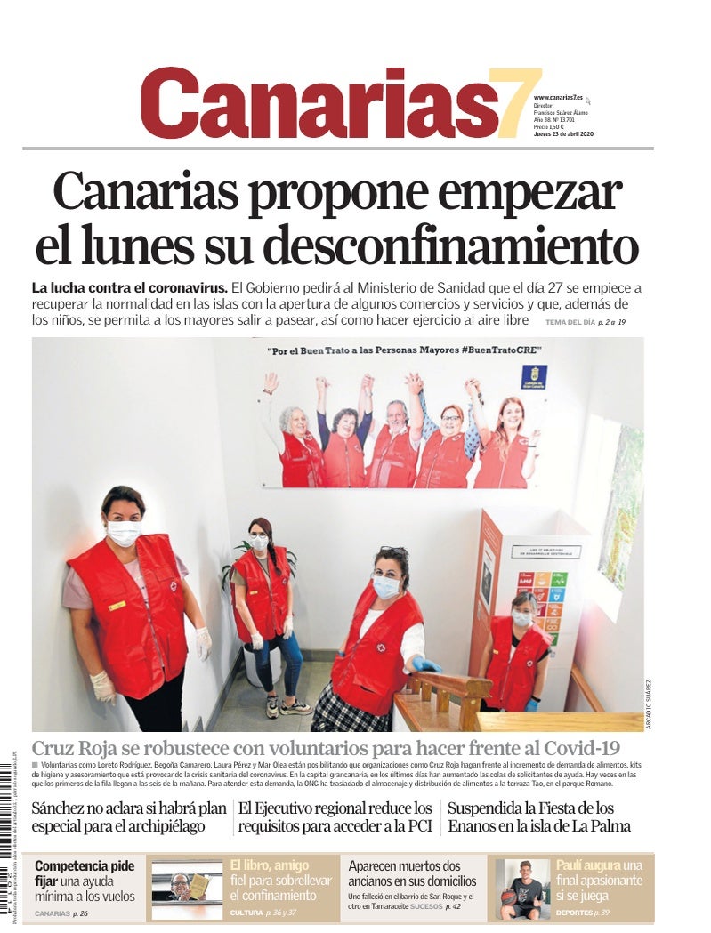 Portada Canarias7 23-04-2020