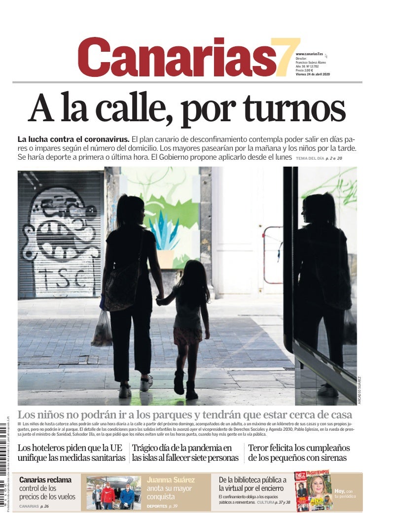 Portada Canarias7 24-04-2020