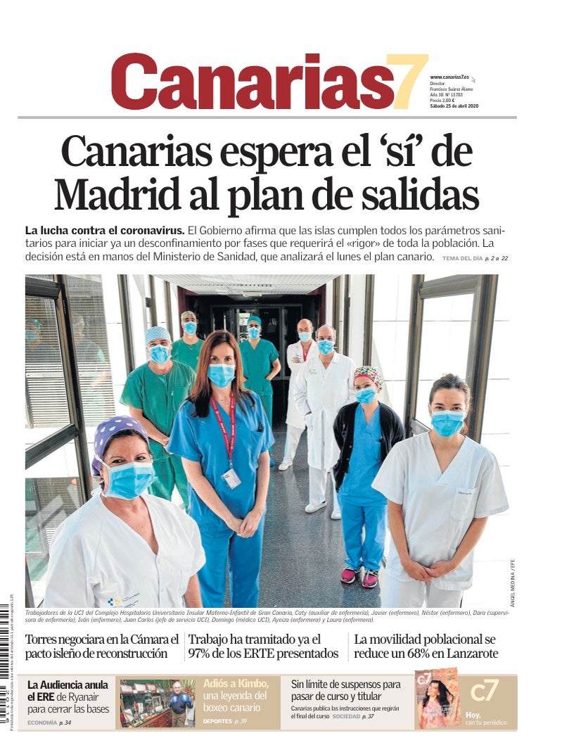 Portada Canarias7 25-04-2020