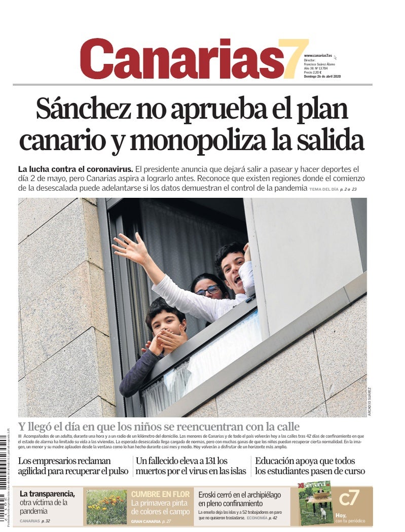 Portada Canarias7 26-04-2020