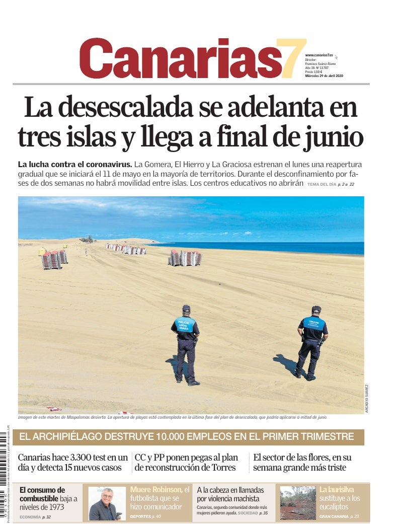 Portada Canarias7 29-04-2020