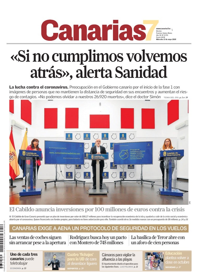 Portada Canarias7 13-05-2020