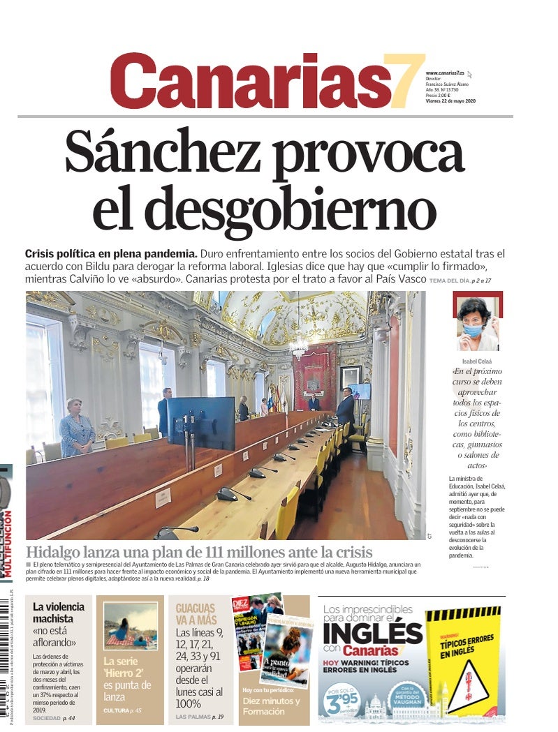 Portada Canarias7 22-05-2020