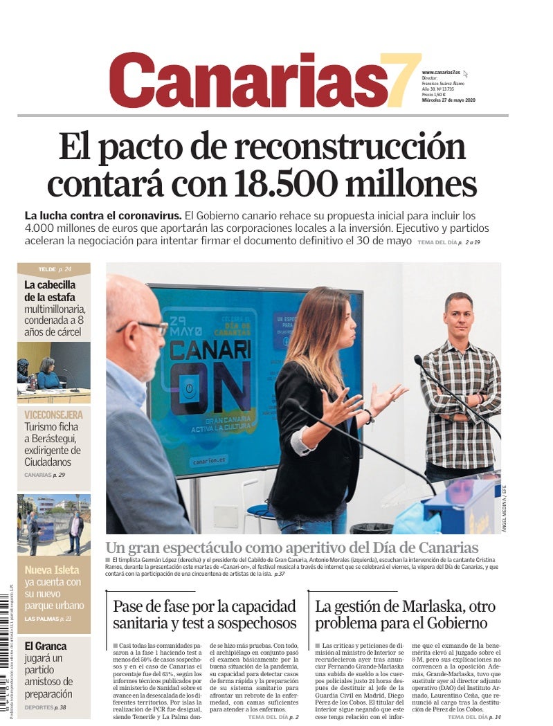 Portada Canarias7 27-05-2020