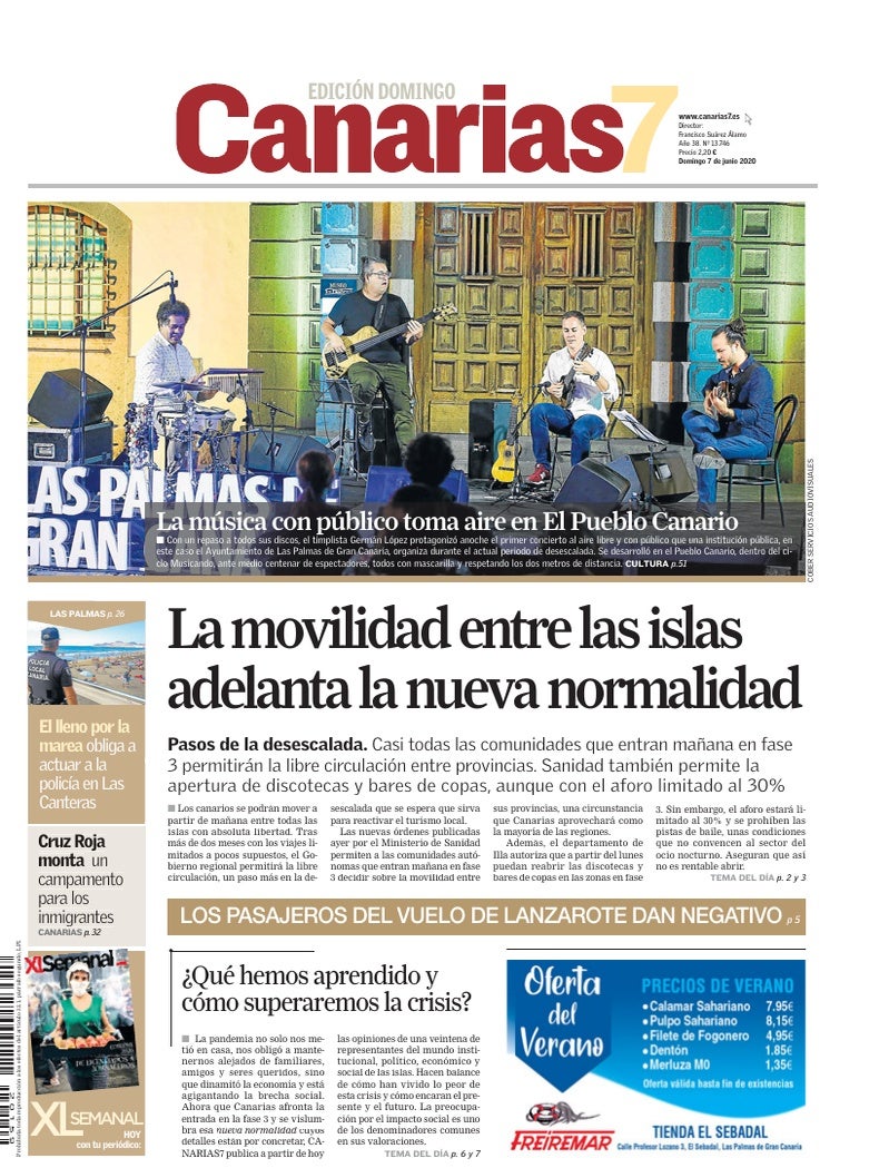 Portada Canarias7 07-06-2020