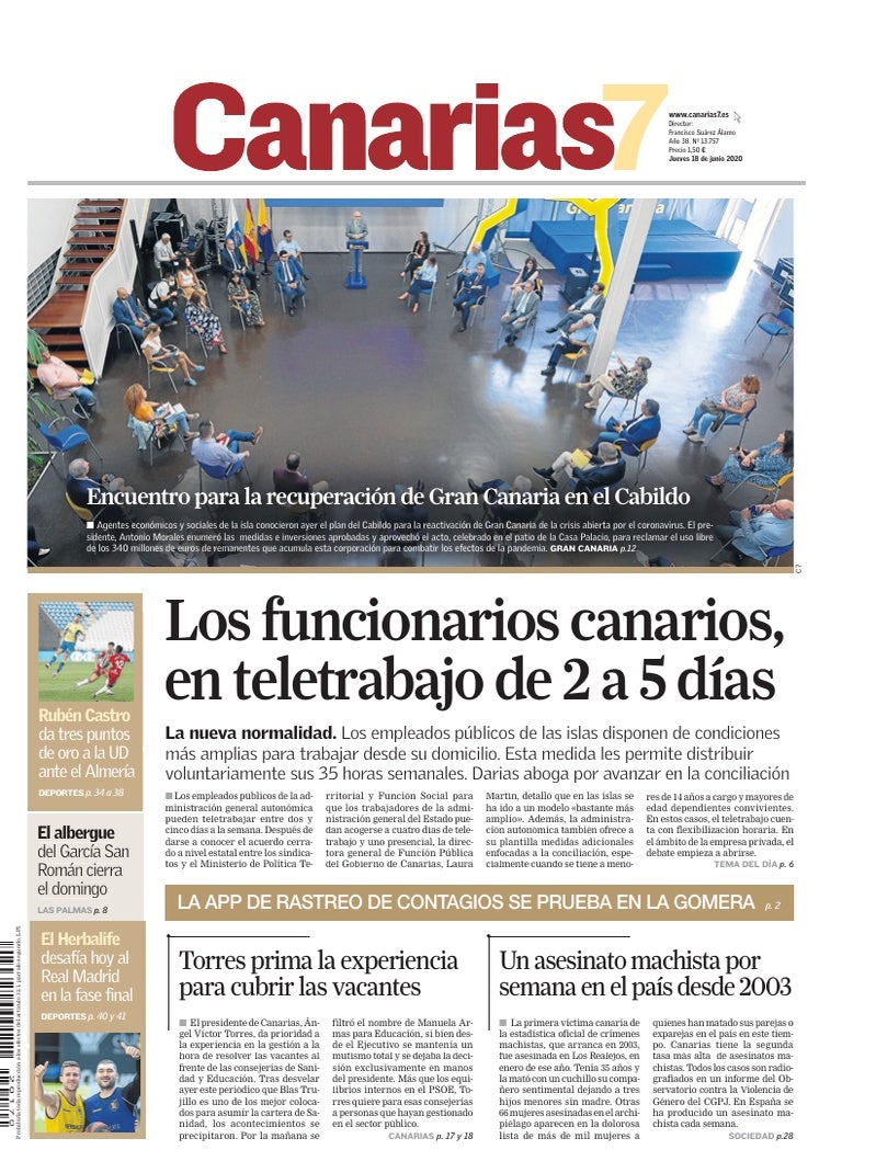 Portada Canarias7 18-06-2020
