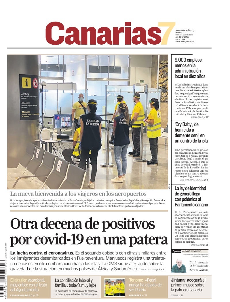 Portada Canarias7 22-06-2020