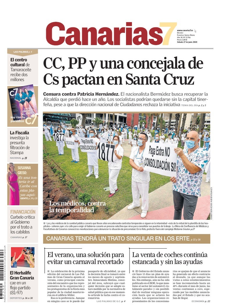 Portada Canarias7 27-06-2020