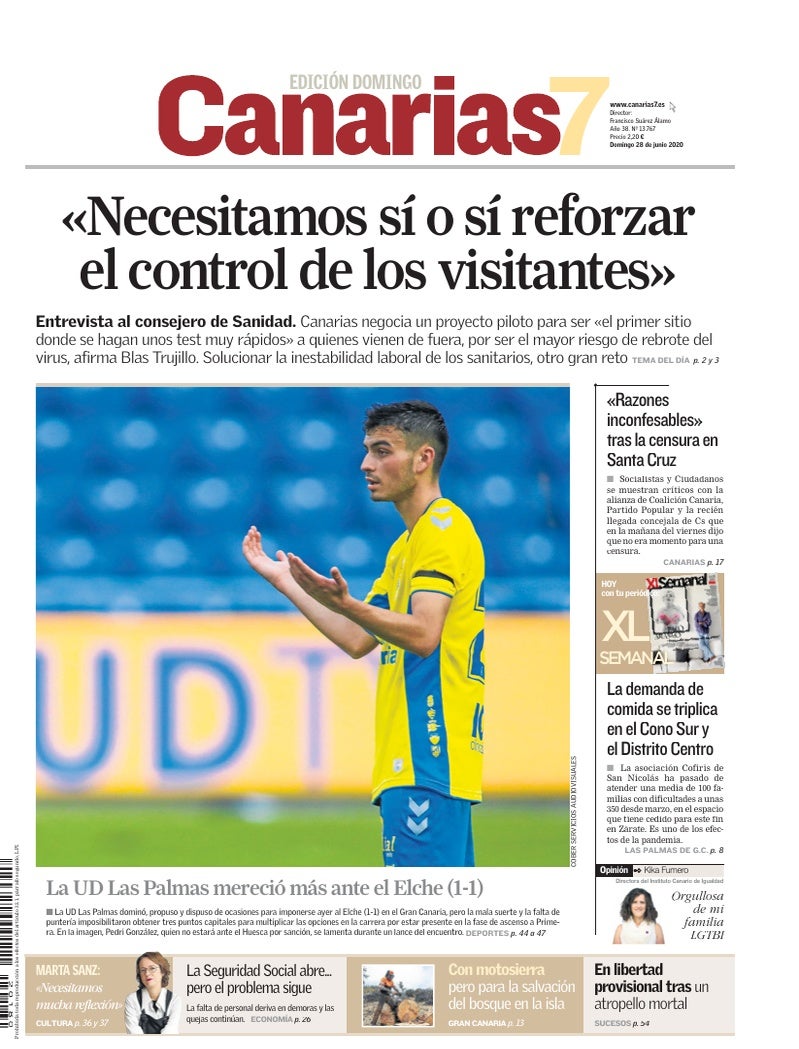 Portada Canarias7 28-06-2020