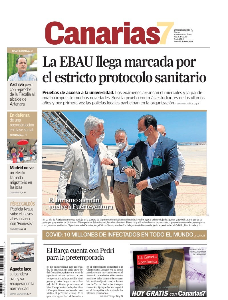 Portada Canarias7 29-06-2020