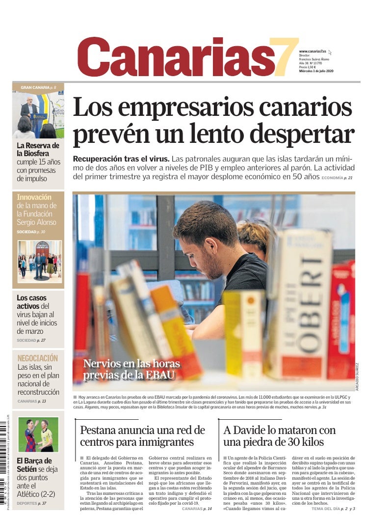 Portada Canarias7 01-07-2020