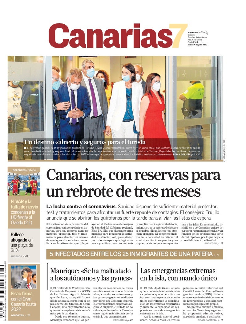 Portada Canarias7 09-07-2020