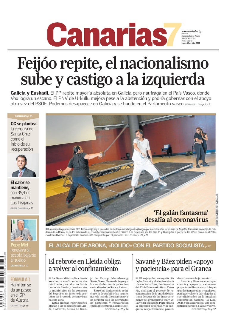 Portada Canarias7 13-07-2020