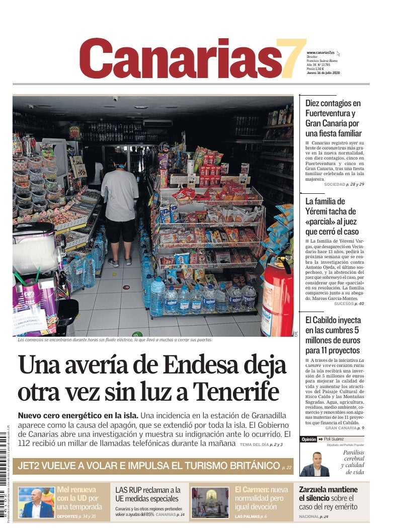 Portada Canarias7 16-07-2020