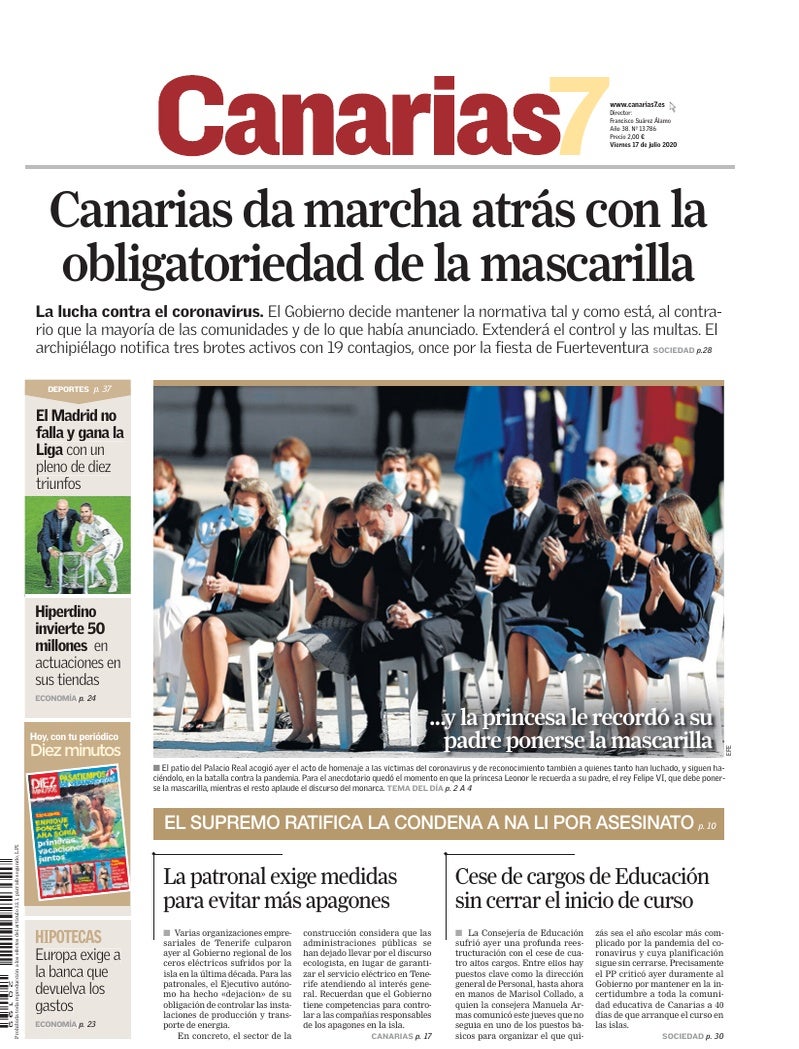 Portada Canarias7 17-07-2020