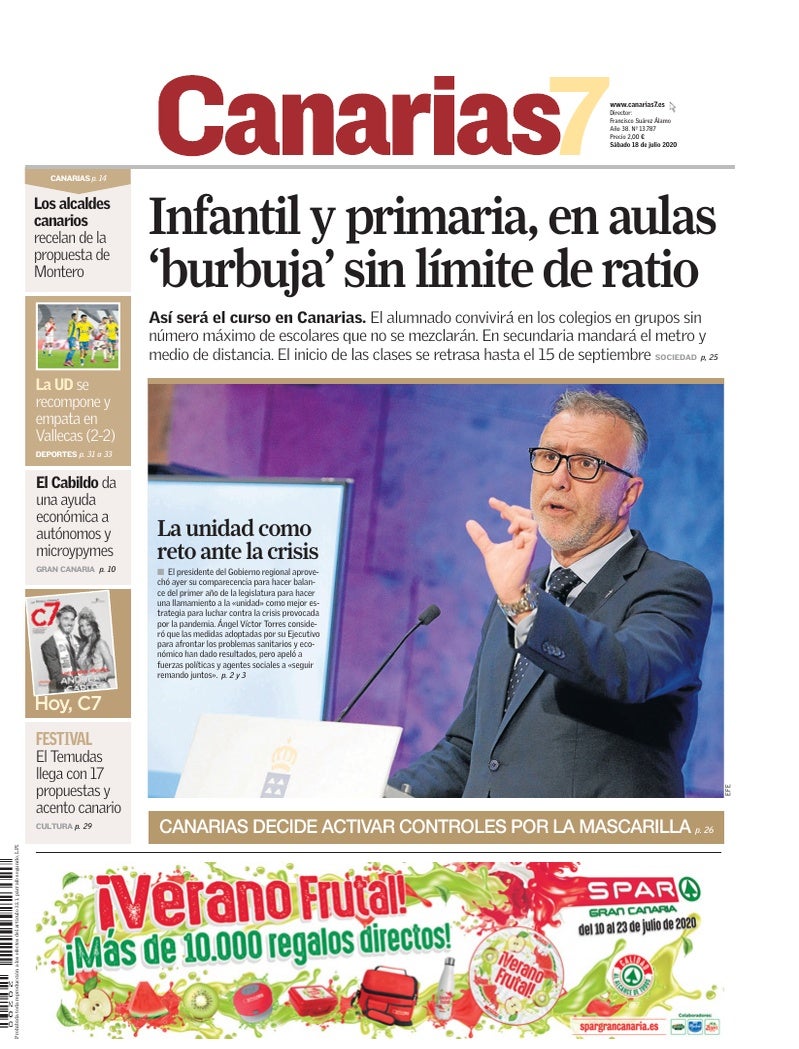 Portada Canarias7 18-07-2020