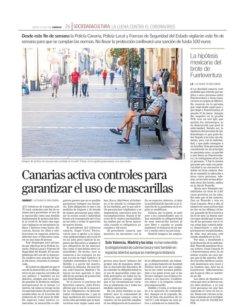 Portada Canarias7 19-07-2020