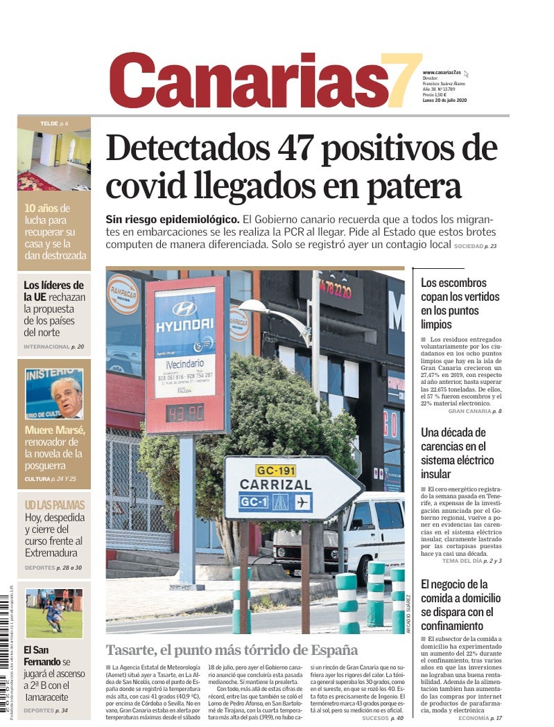 Portada Canarias7 20-07-2020