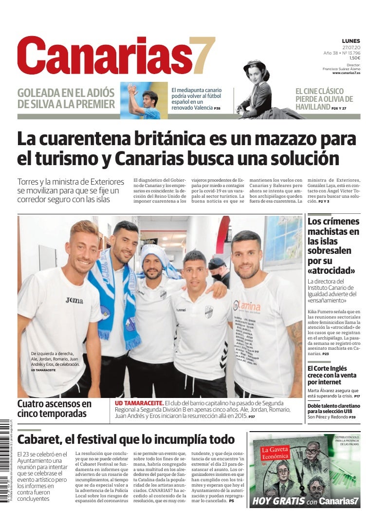 Portada Canarias7 27-07-2020