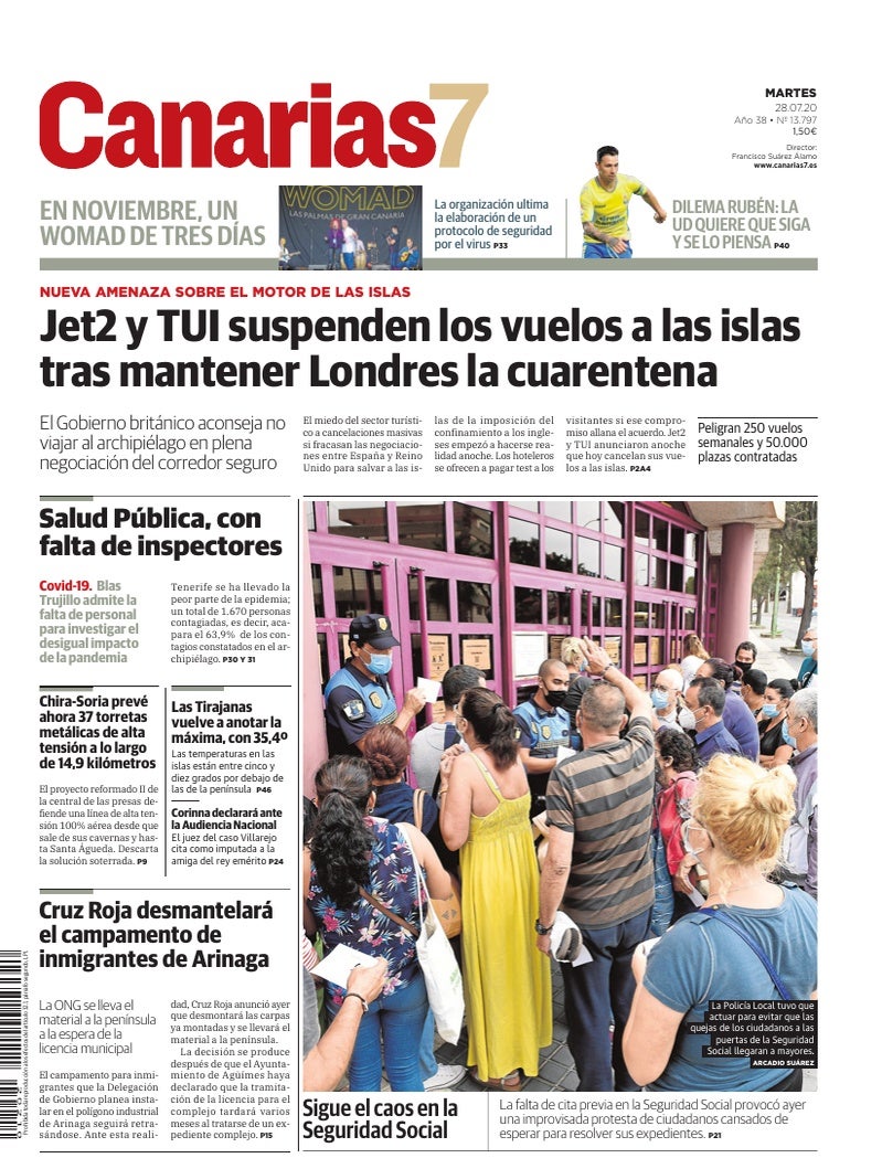 Portada Canarias7 28-07-2020