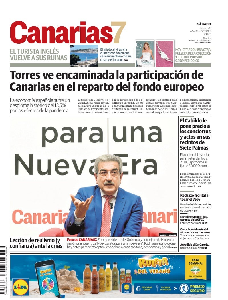 Portada Canarias7 01-08-2020