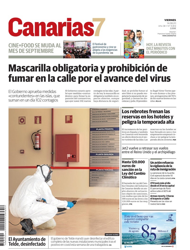 Portada Canarias7 14-08-2020